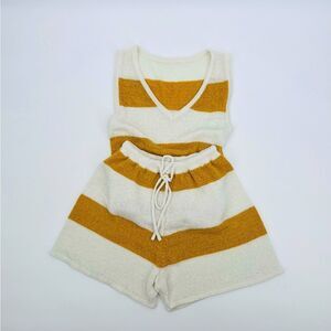 Shorts Tank Knit Sweater Stripe Set Sz M